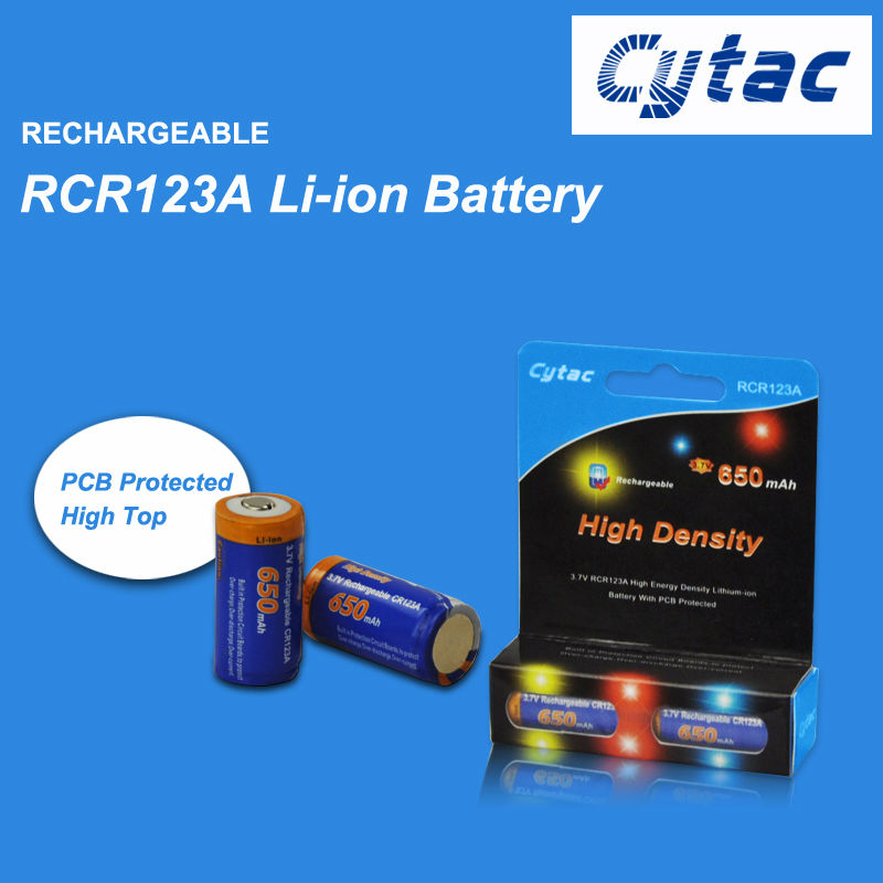 RCR123A 16340 Cytac (650mAh)  Li-ion аккумулятор размера батарейки CR123A купить цены
