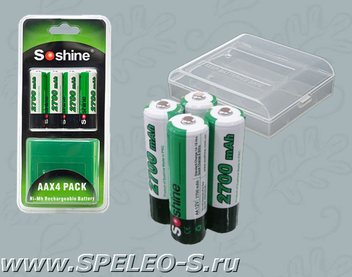 Soshine Ni-Mh AA 2700mAh никилево-металгидридные аккумуляторы АА купить в интернет магазине
