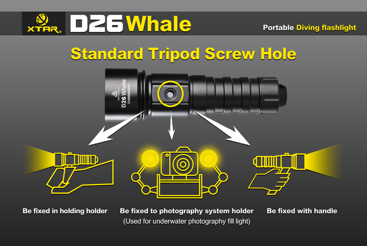 XTAR D26 Whale XM-L U3 1000 lumens  Светодиодный фонарь для дайвинга и подводной охоты цены