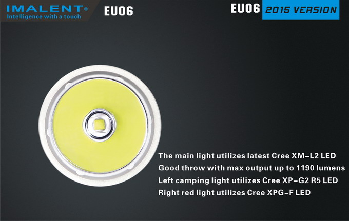 Imalent EU06-RV  Самый технологичный профессиональный светодиодный фонарь (900 ANSI люмен) белый, красный и ультрафиолетовый