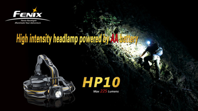 Мощный светодиодный налобный фонарь Fenix HP10 CREE Q5, 225 лм, батарейки и аккумуляторы АА