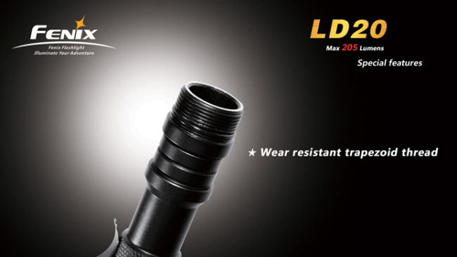 Мощный светодиодный фонарь Fenix LD20 Premium Cree XP-G R4 LED, 205 лм, батарейки и аккумуляторы АА