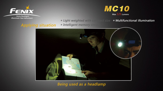 Компактный универсальный фонарь светодиодный Fenix MC10 Anglelight LED, карманный 125 люмен, батарейки и аккумуляторы АА