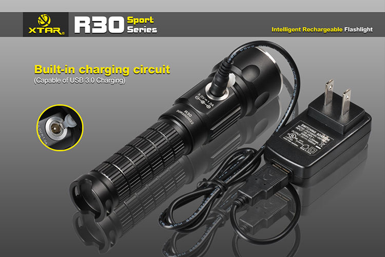 XTAR R30 (XM-L2 U2) 1000 lumens Мощный фонарь с встроенным зарядным устройством цены