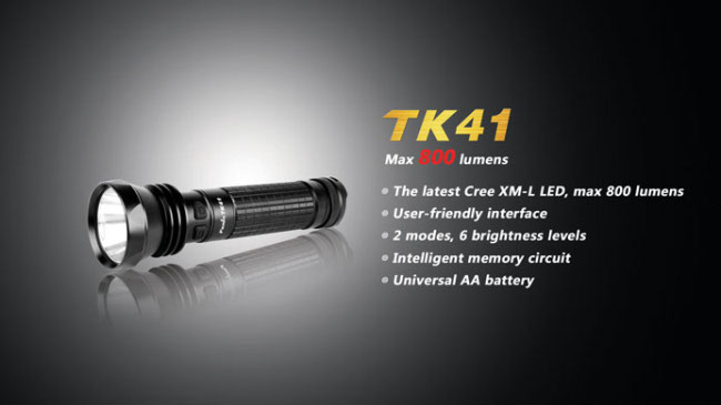 светодиодный фонарь на батарейках АА Fenix TK41 XM-L T6 800 lumens купить в интернет магазине