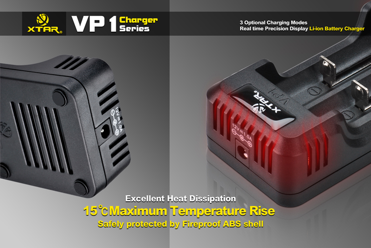 XTAR  VP1  Интеллектуальное зарядное устройство на 2 канала с регулировкой тока заряда