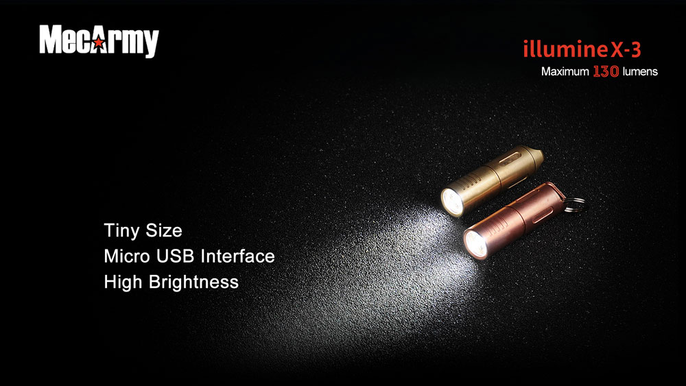 MecArmy illumineX-3 Cu  (130 ANSI люмен)  Аккумуляторный фонарь-брелок из меди