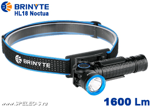 Brinyte HL18 (1600 ANSI люмен) Налобный универсальный аккумуляторный фонарь