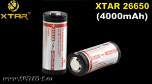 Li-ion 26650 4000mAh - Li-ion аккумулятор большой ёмкости XTAR