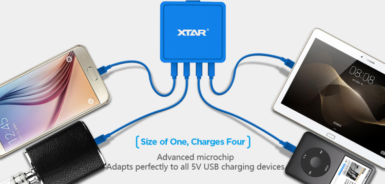 XTAR XTAR 4U сетевой адаптер четыре разъема USB для заряда мобильных устройств