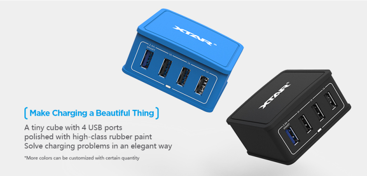 XTAR XTAR 4U сетевой адаптер четыре разъема USB хаб для заряда мобильных устройств