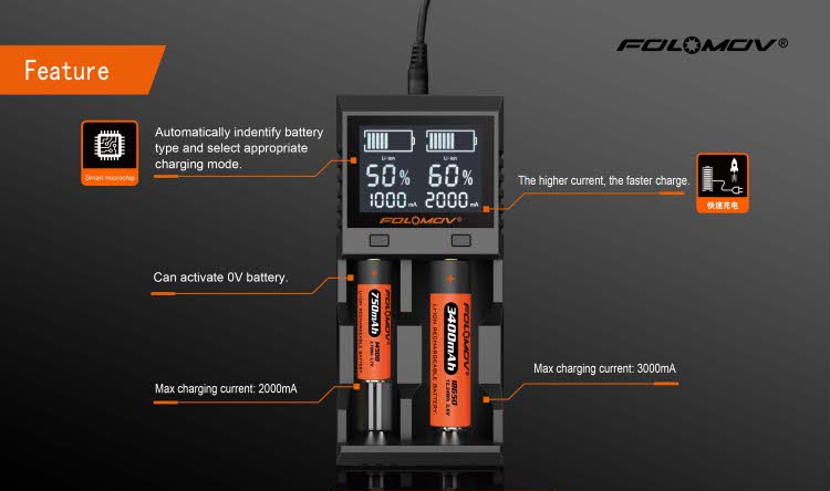 Folomov A2  Интеллектуальное зарядное устройство на 2 канала с регулировкой тока заряда купить в России