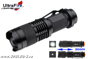 AA Zoom (Q5) 200 lumens  Компактный линзованный фонарик с фокусировкой
