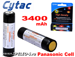 18650pro (3400mAh) Cytac Li-ion защищенный аккумулятор максимальной ёмкости (Panasonic Cell)