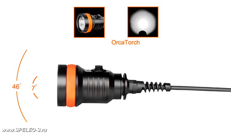 OrcaTorch D630 4000 люмен  Надежный подводный канистровый фонарь для технического дайвинга