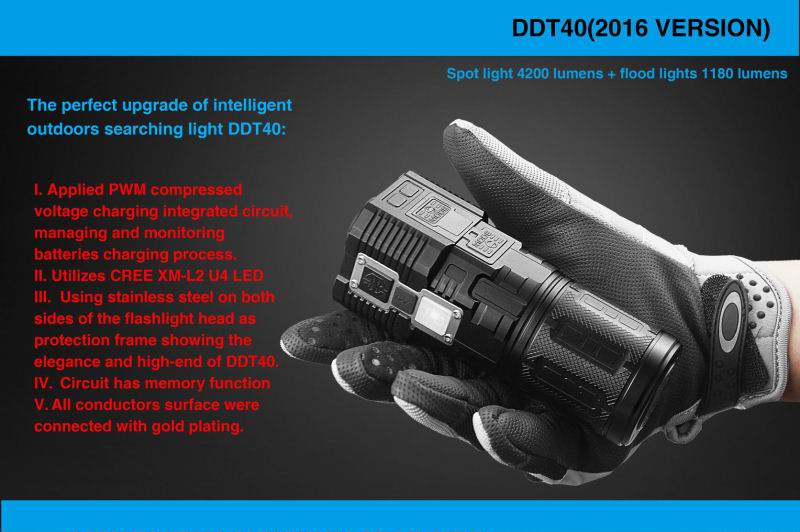 IMALENT DDT40 v.2016 (4200+1180 ANSI люмен)  Самый технологичный и мощный светодиодный фонарь-прожектор