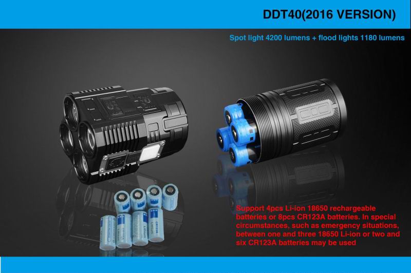 IMALENT DDT40 v.2016 (4200+1180 ANSI люмен)  Самый технологичный и мощный светодиодный фонарь-прожектор