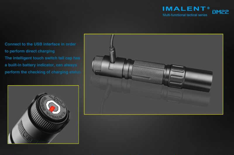 IMALENT DM22 (930 ANSI люмен)  Тактический аккумуляторный фонарь с зарядным устройством и передовым сенсорным управлением форум тесты отзывы