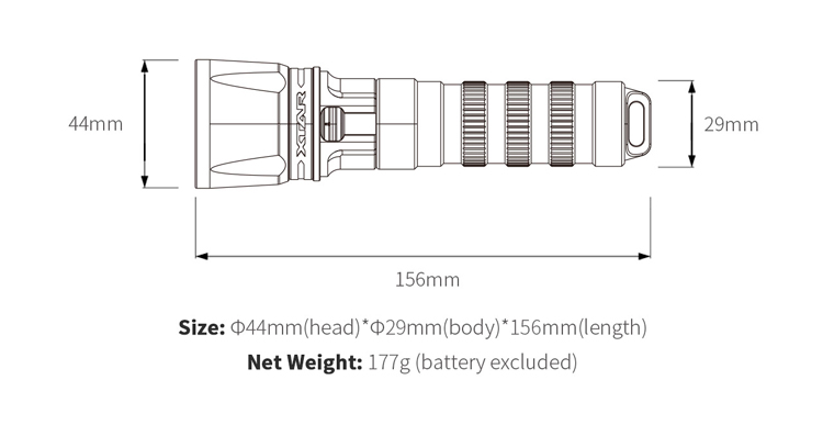 XTAR DS1  (1000 ANSI люмен)  Подводный фонарь для дайвинга с плавной регулировкой яркости купить в России