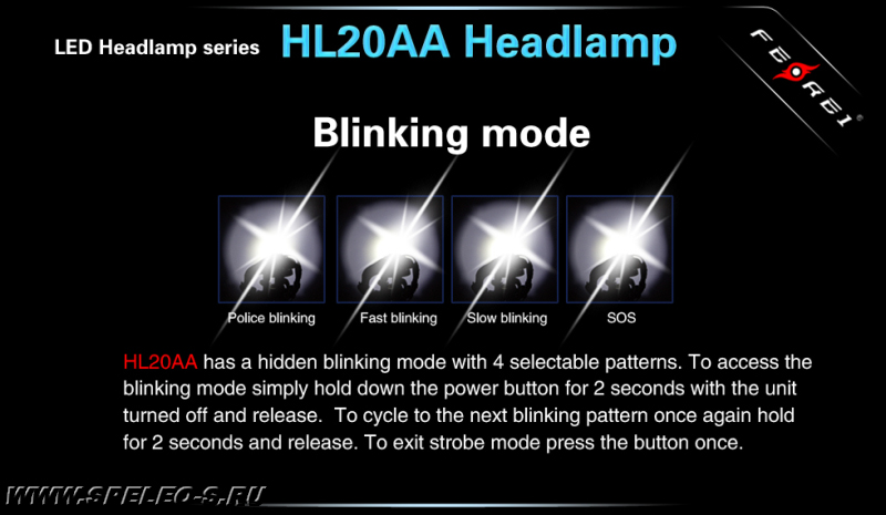 Ferei NEW HL20AA v.5 (XM-L2) 650 lumens  Мощный профессиональный налобный фонарь с дальнобойным лучом на батарейках АА обзор