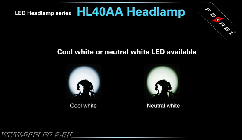 Новый налобный линзованный фонарь Ferei NEW HL40AA v.5 с герметичными разъемами, морозостойким проводом и Американским светодиодом XM-L2, использует пальчиковые аккумуляторы или батарейки АА фото