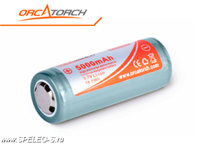 OrcaTorch 26650 (5000mAh) - защищенный Li-ion аккумулятор большой ёмкости