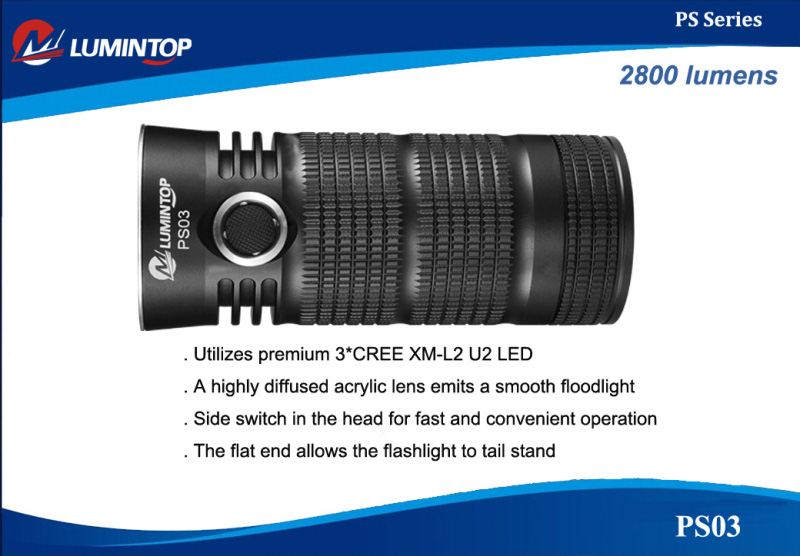 Lumintop PS03 (3x XM-L2 U2) 2800 lumens   Мощный поисковый фонарь-прожектор купить