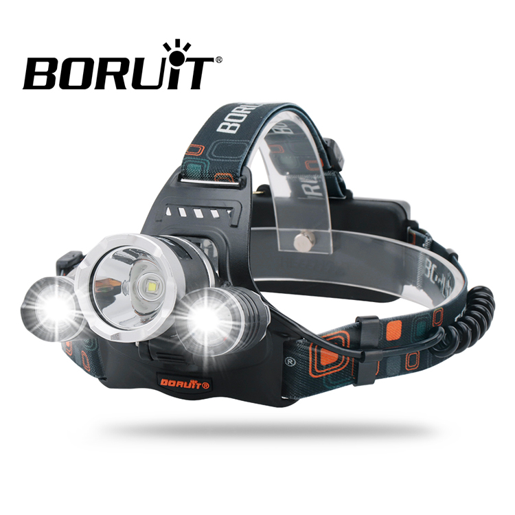 Boruit RJ-3000 Налобный мощный фонарь с разнофокусированными светодиодами оригинальный