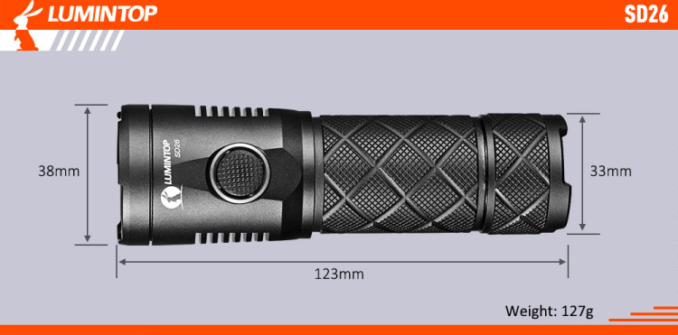 Lumintop SD26  Компактный туристический фонарь с зарядным устройством и длительным временем работы