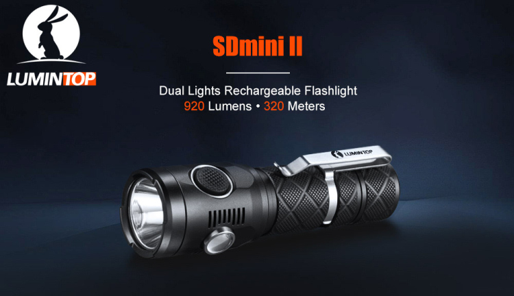 Lumintop SDmini II (920 ANSI люмен)  Компактный дальнобойный фонарь с зарядным устройством