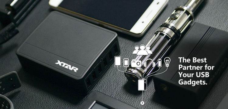 XTAR SIX-U U1 сетевой адаптер на шесть разъемов USB для заряда мобильных устройств