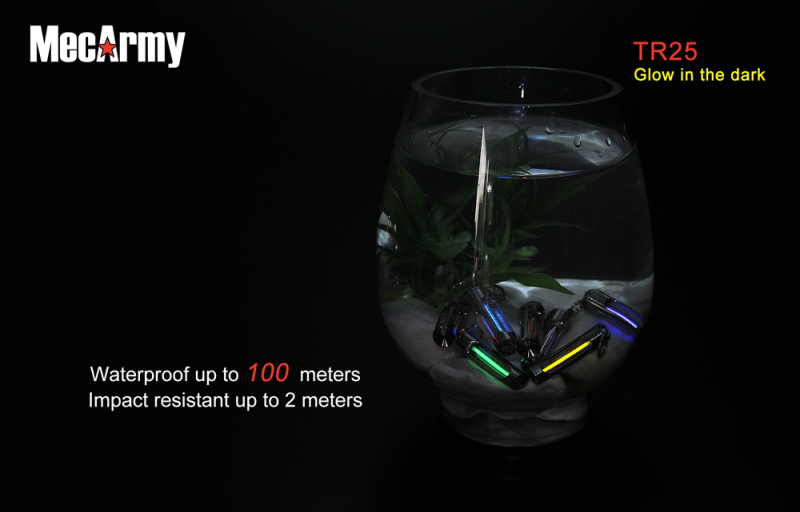 MecArmy TR25 - Светящийся брелок из титана с полосой трития, свечение 25 лет фонарик с тритием