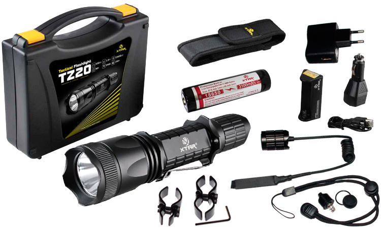 Светодиодный подствольный аккумуляторный фонарь для охоты XTAR TZ20 (XM-L2 U2) 840 lumens