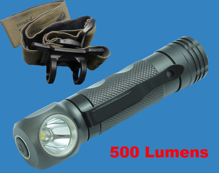 UF-H6 (XM-L T6) 500 lumens  Компактный металлический налобный фонарь