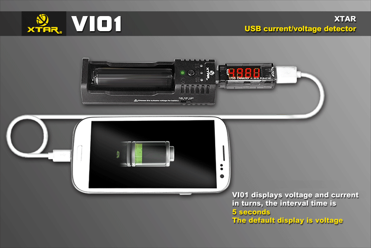 XTAR VI01 USB Detector - измеритель тока и напряжения для устройств Power-Bank