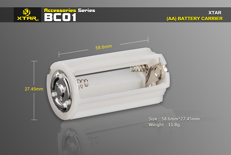 XTAR BC01 Адаптер-переходник для батареек AA x3 на аккумулятор Li-ion 32650